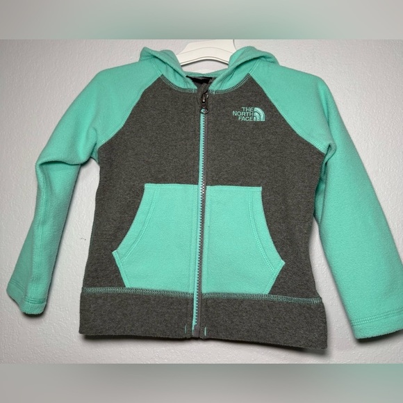 The North Face 2T Toddler mint/gray Jacket hoodie - Picture 1 of 6